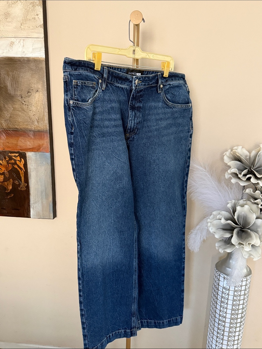 Fashion Nova Women's Dark Blue Boot Cut Jeans